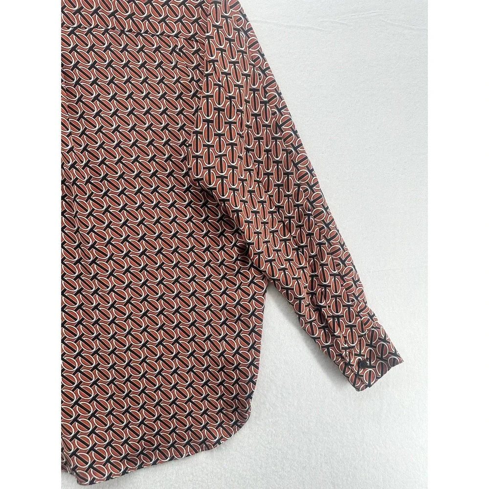 EXPRESS Brown Black Button Down Long Sleeve Shirt‎ Size XS Multicolor